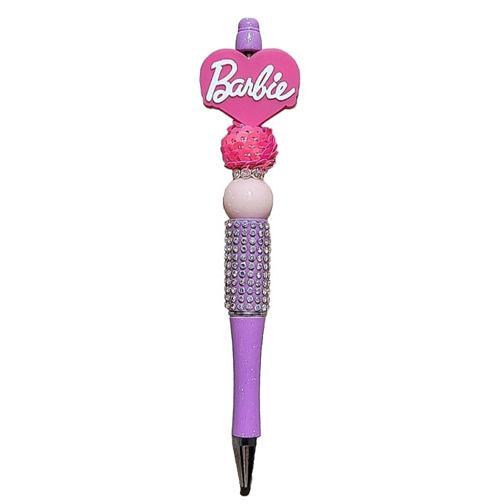 Barbie Pink Beaded Ballpoint Twist Pen Focal Bead